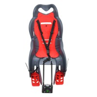 Zadní dětská cyklosedačka HAVAJ 9 - 22 kg, na rám, šedo-červená