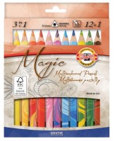 Trojhranné pastelky KOH-I-NOOR Magic 12+1ks