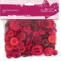 Knoflíky 250g červený mix