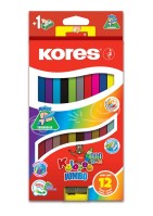 Trojhranné pastelky Kores JUMBO 24ks
