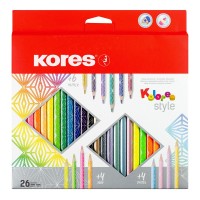 Trojhranné pastelky Kores Kolores Style 26ks