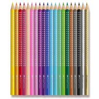Trojhranné pastelky Faber-Castell Sparkle 20ks s ořezávátkem v plechové dóze