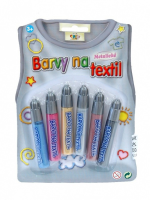 Metalické barvy na textil 6ks