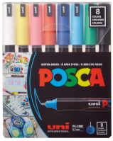 Sada popisovačů POSCA PC-1MR Uni 8ks základní barvy