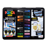Sada popisovačů POSCA Graffiti v kovovém boxu 20ks