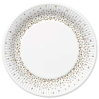 Papírový talíř Golden Dots 23cm 8ks