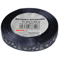 Vánoční stuha látková Brewis 12mmx22m šedá